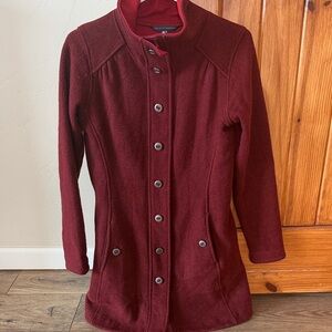 KÜHL Maraschino Red Full-Zip Button Fleece Peacoat Jacket | Size Small S | EUC